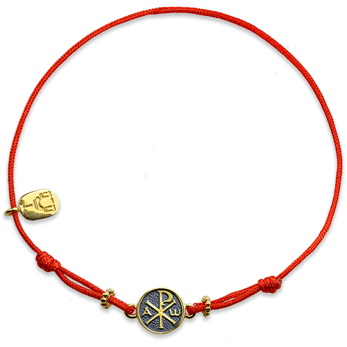 Браслет на нити «Хризма» серебро/золочение