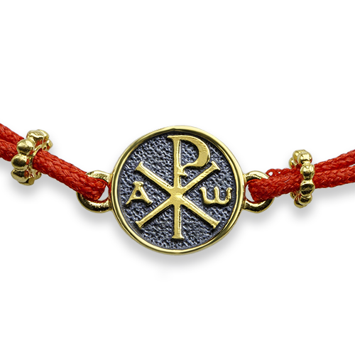 Браслет на нити «Хризма» серебро/золочение