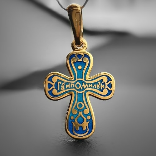 Нательный крестик детский. Семейная серия КРЭ03 эмаль