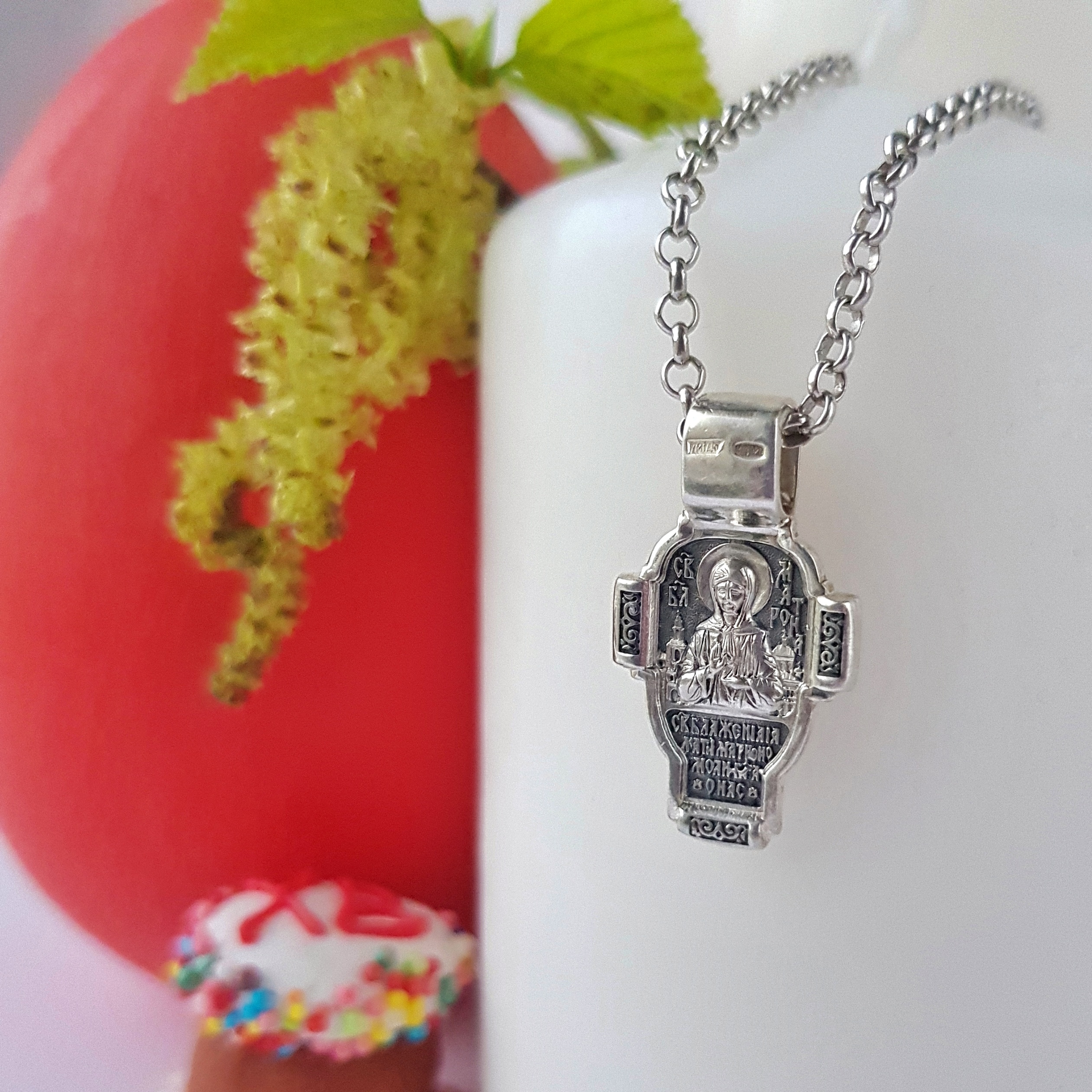 Нательный крест «святая Матрона» (поясная) КР27 серебро