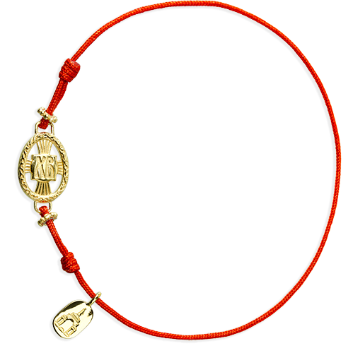 Браслет пасхальный «Христос Воскресе!» серебро/золочение