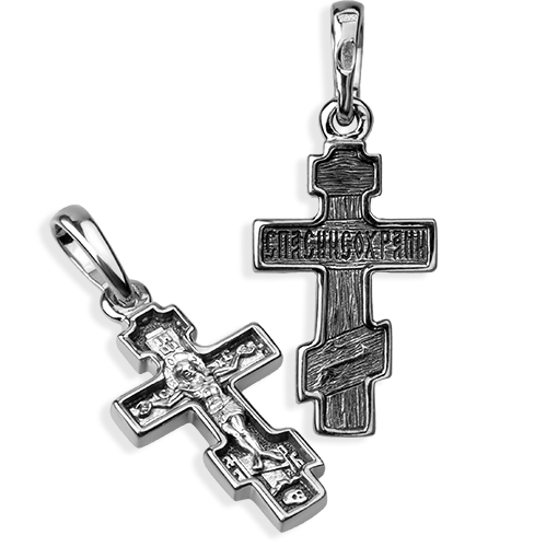 Нательный крестильный крестик «Распятие» серебро Кр72с