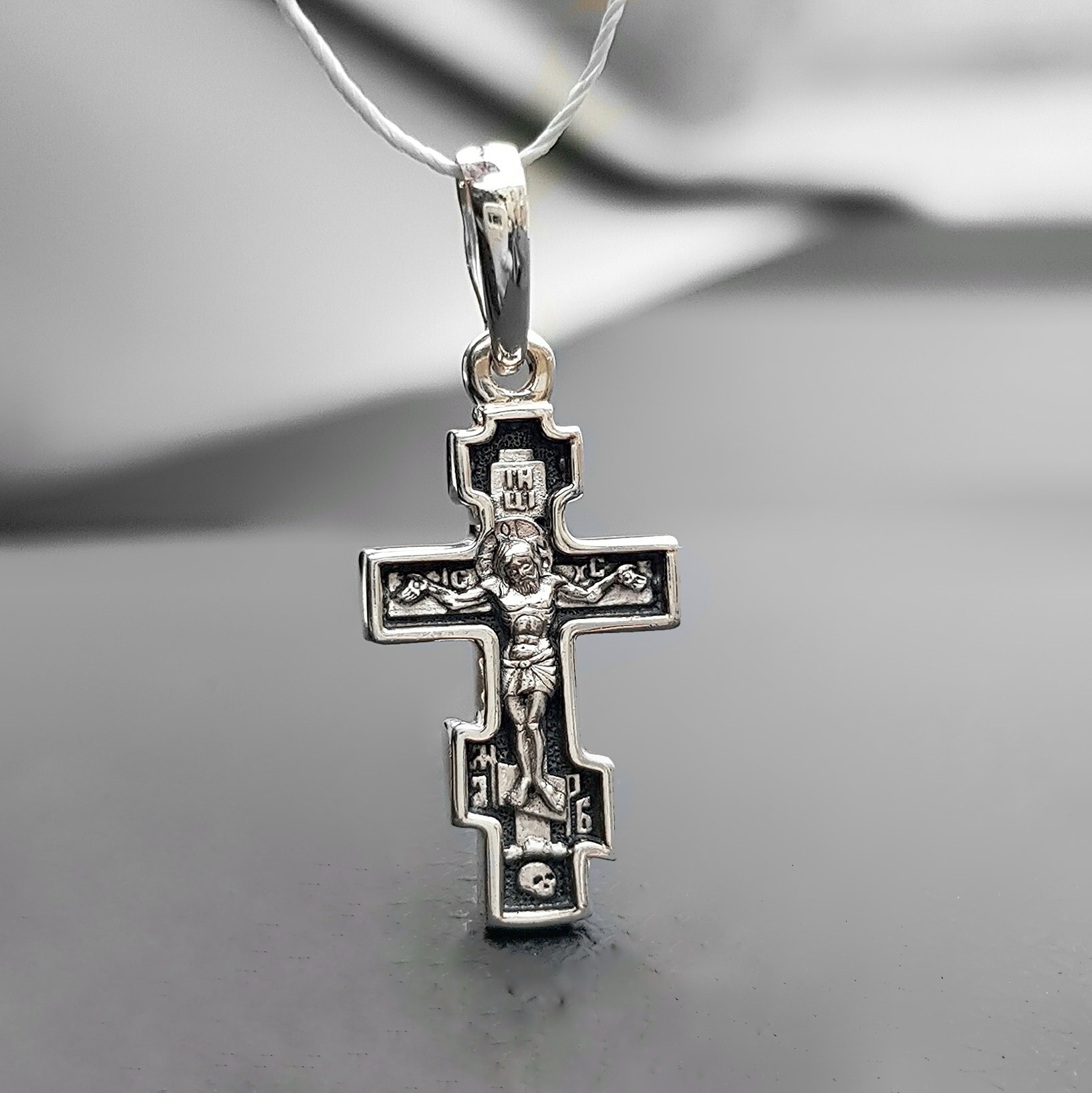 Нательный крестильный крестик «Распятие» серебро Кр72с