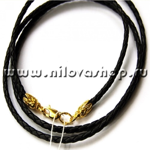 Шнур кожаный на шею «колосок» ШПКсз