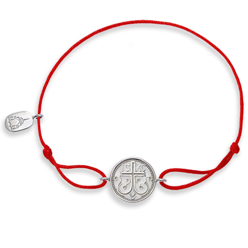 Браслет красная нить «Процветшее древо креста» серебро