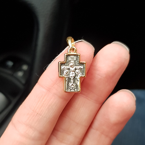 Детский крестик "Св. Николай Чудотворец" с позолотой