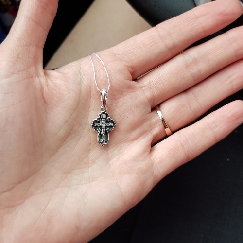 Детский крестик «Сергий Радонежский» серебро