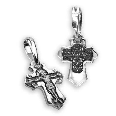 Детский крестик для крещения младенцев «КР 055 с» серебро