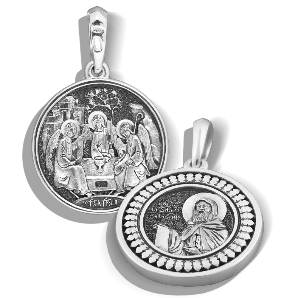 Нательная икона «святой Александр Свирский» ПД66 серебро