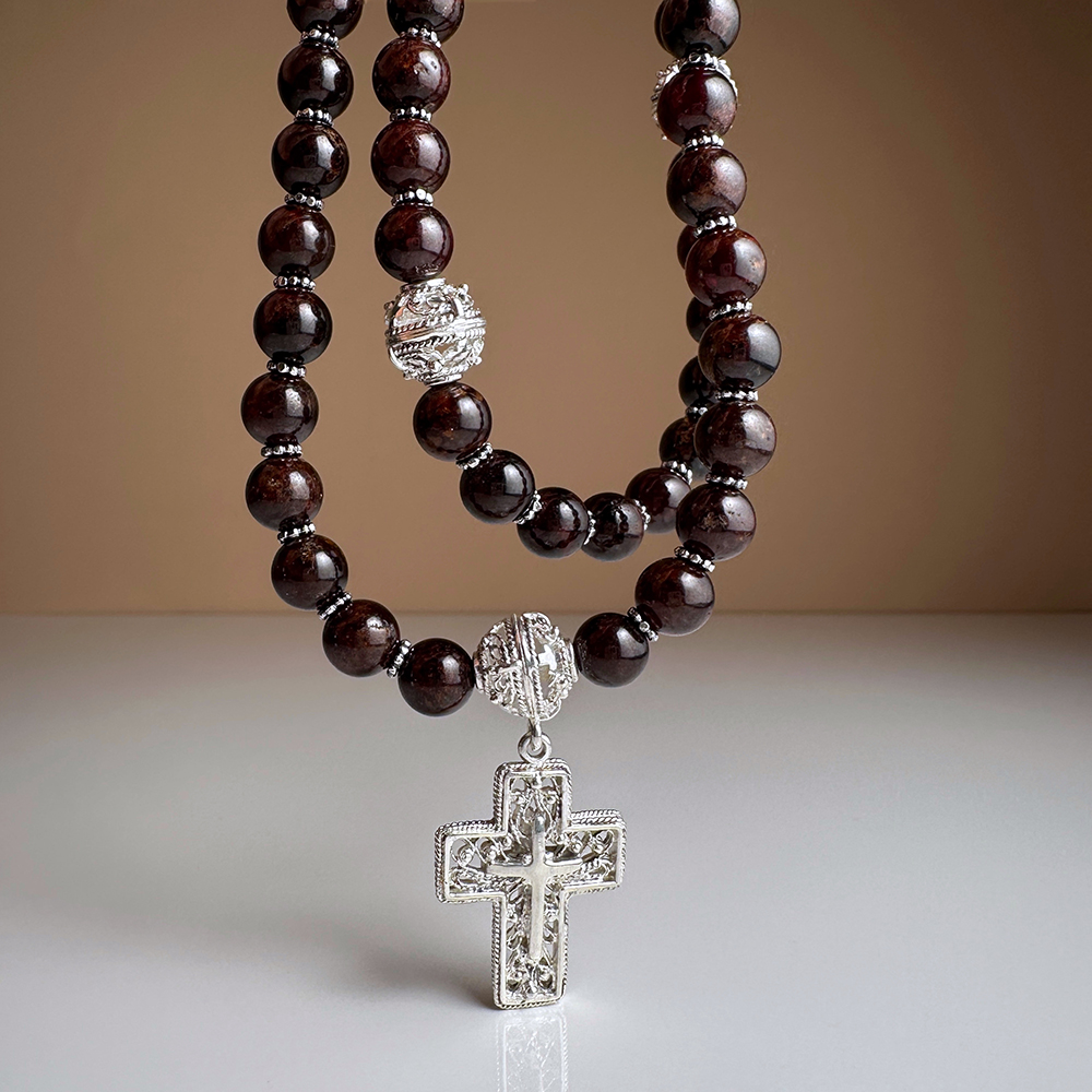 Чётки из натурального граната 50