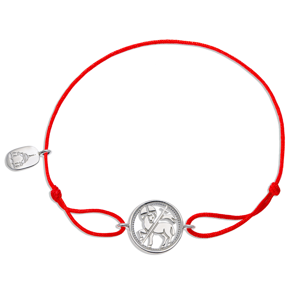 Браслет красная нить «Агнец» серебро