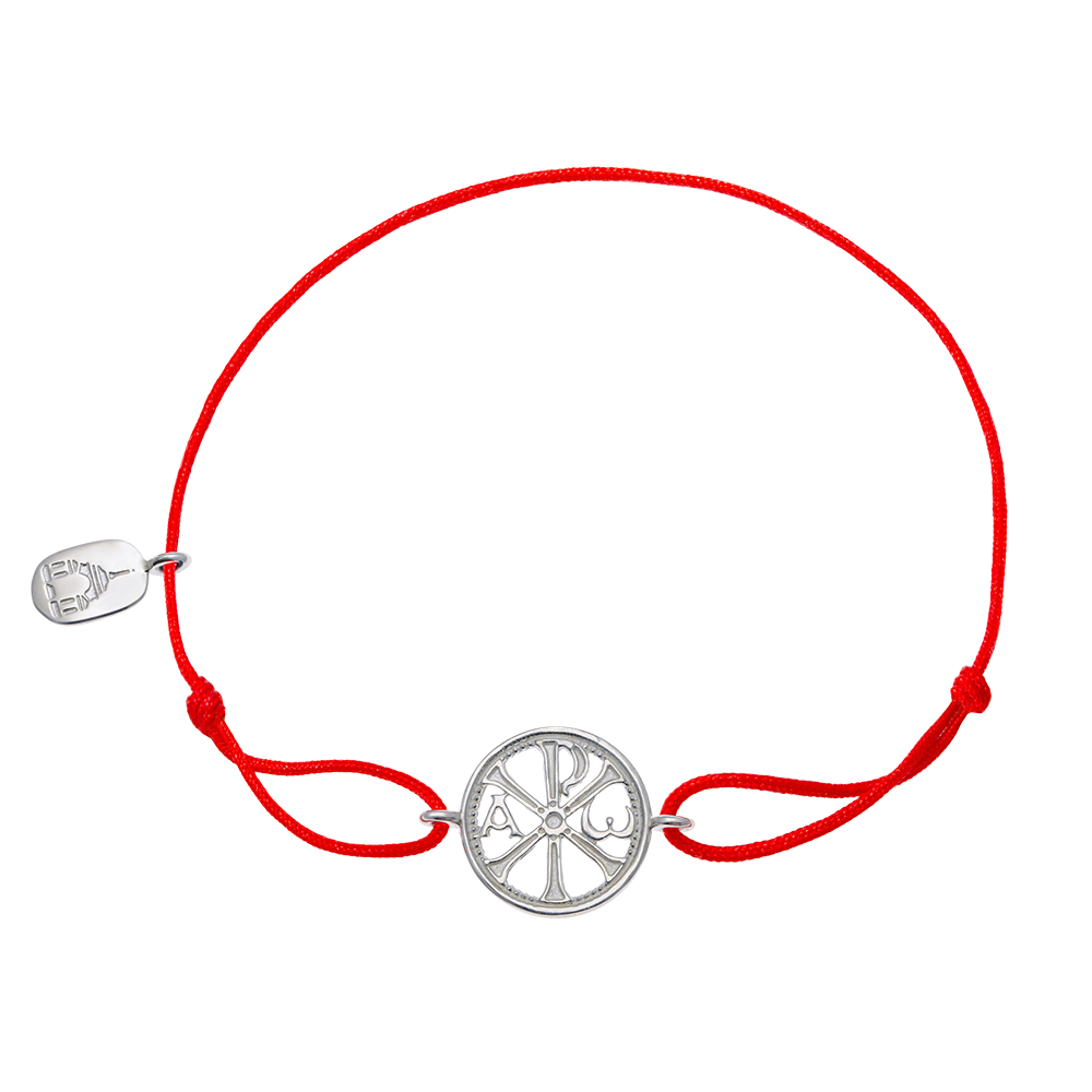 Браслет красная нить «Хризма» серебро