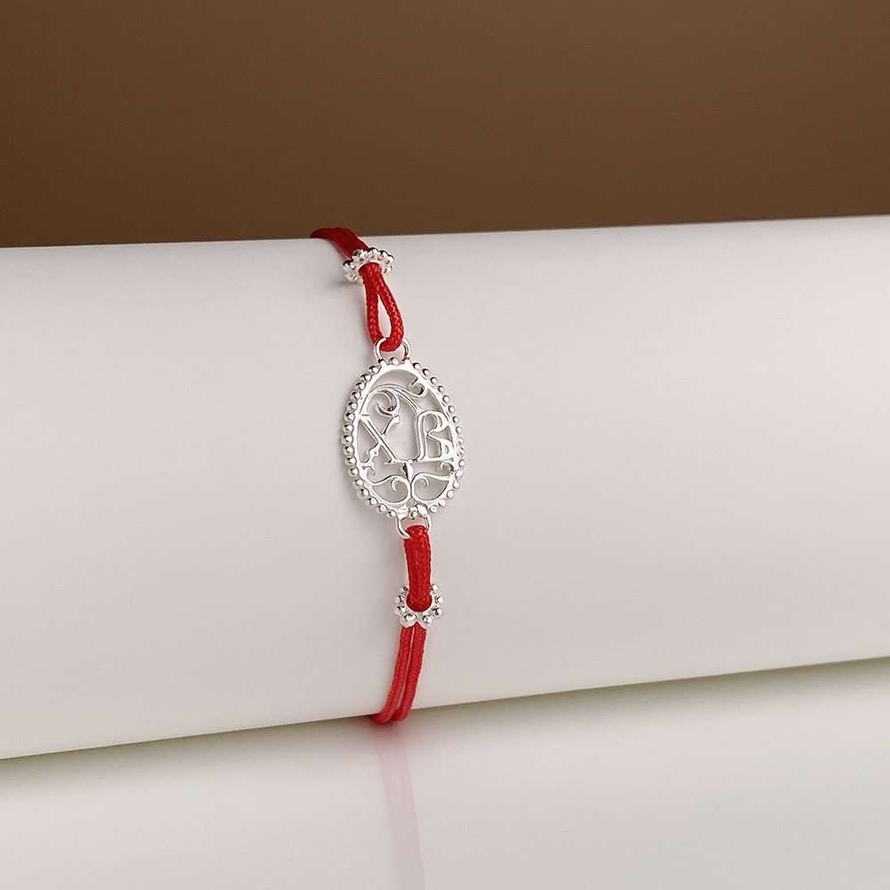 Браслет красная нить «Пасхальное яйцо БЯ3» серебро