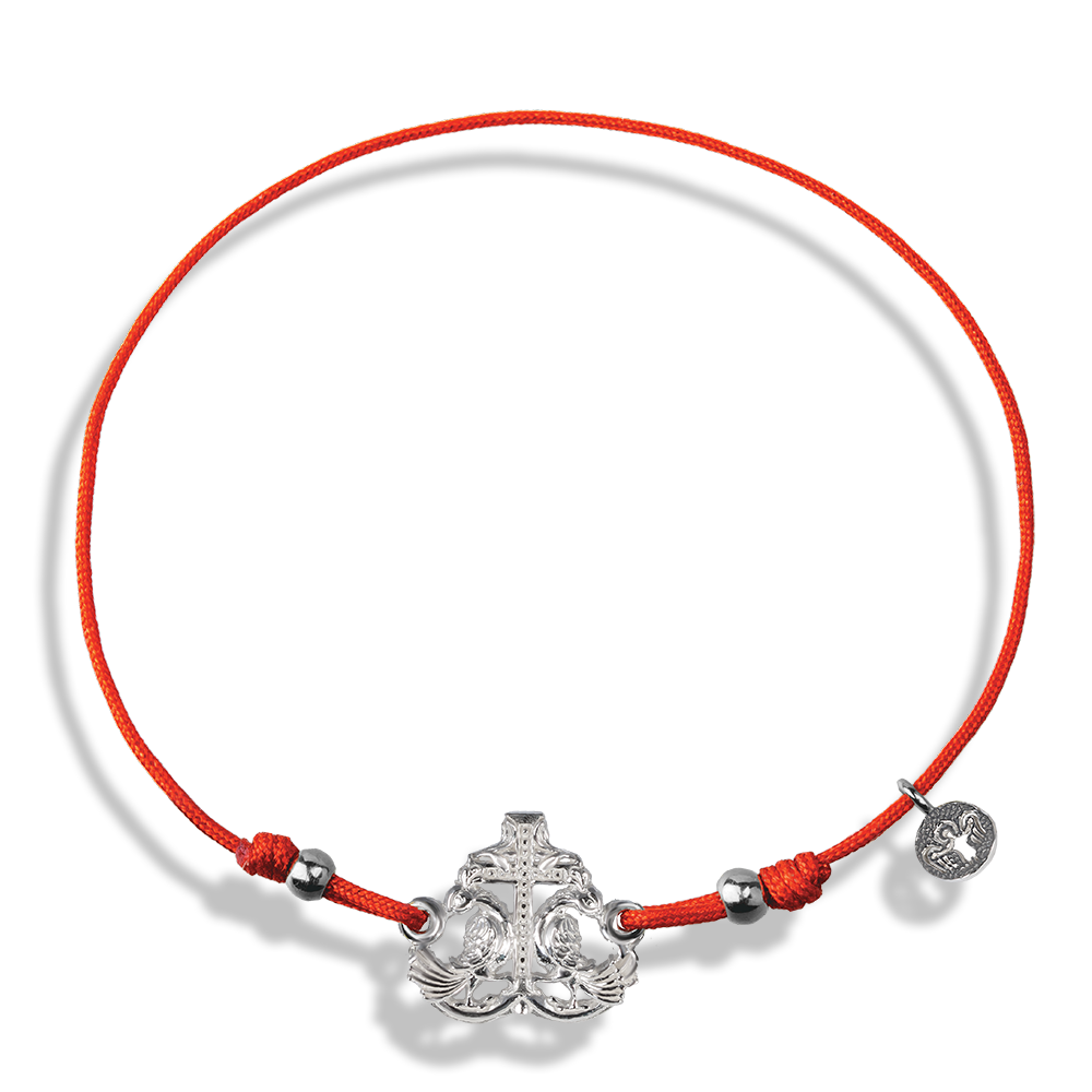 Браслет на нити «Райские птицы» серебро