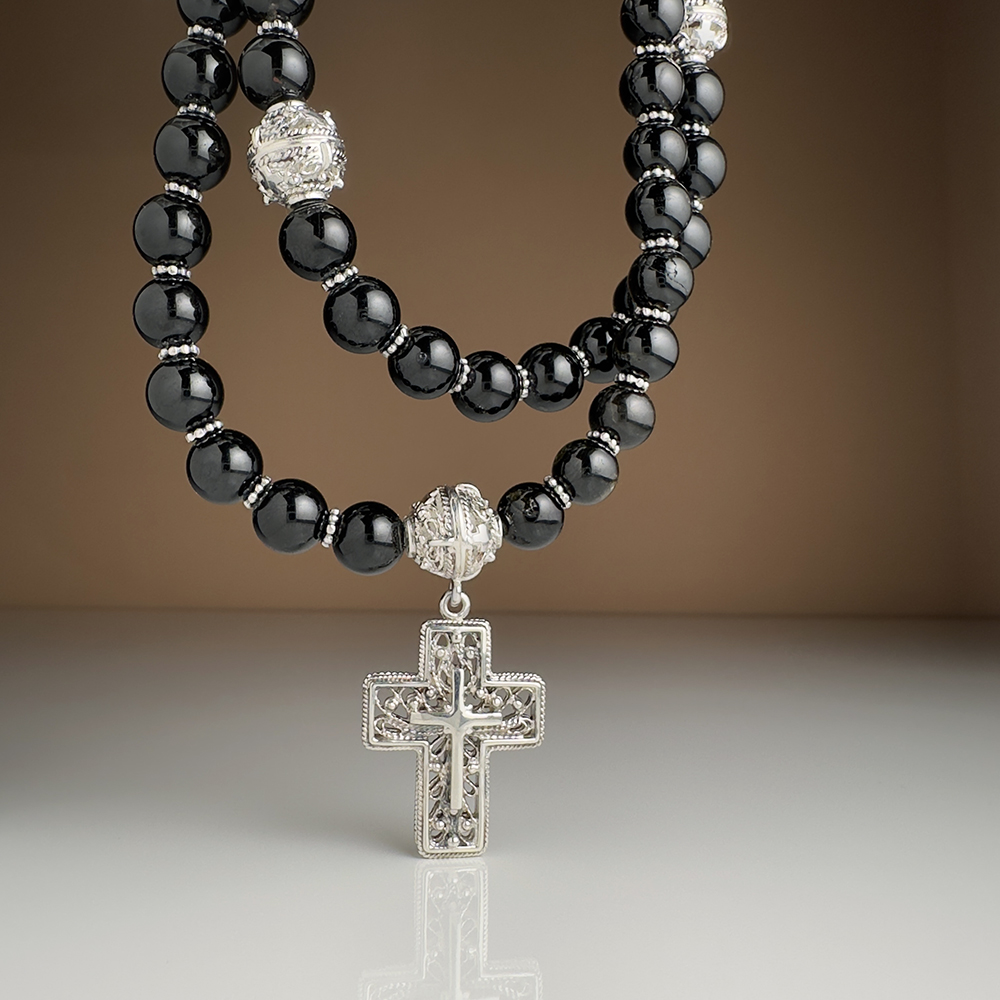 Чётки из натурального турмалина 50