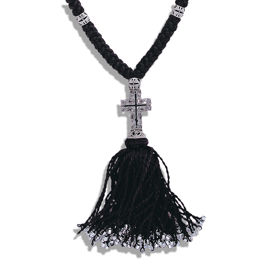 Чётки плетёные с серебряными вставками Ч8 100