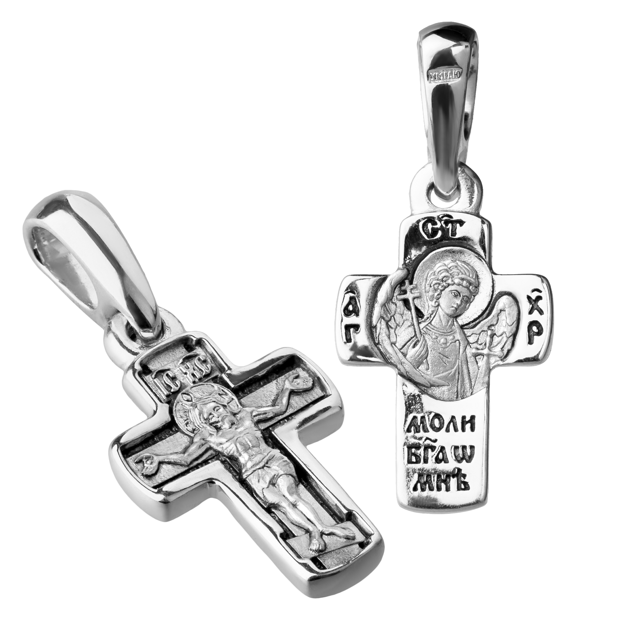 Детский крестик «Ангел хранитель» серебро КР080с