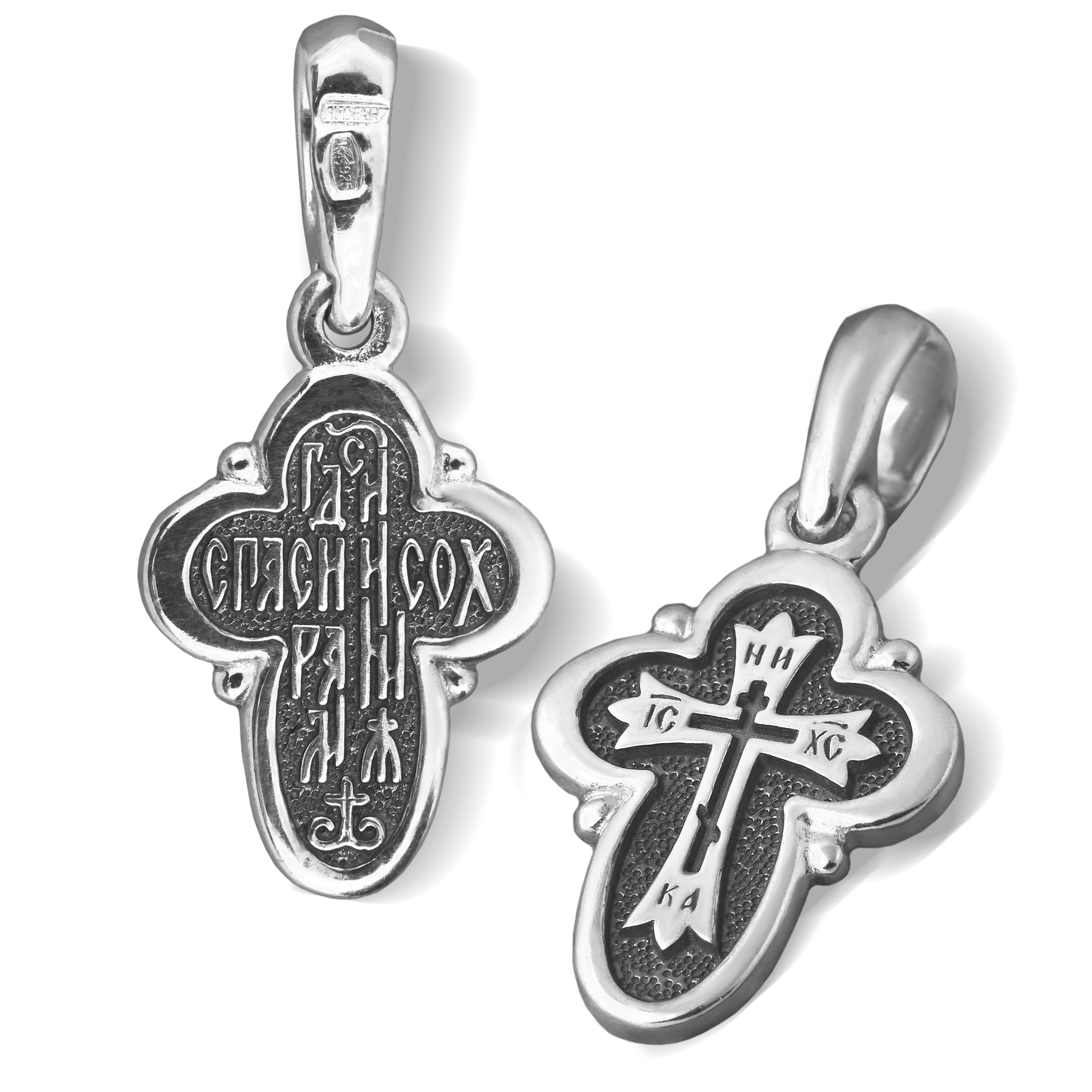 Детский крестик для крещения «Криновидный» серебро