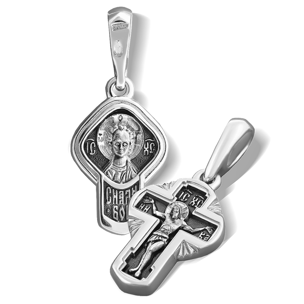 Детский крестик «Господь Еммануил» серебро