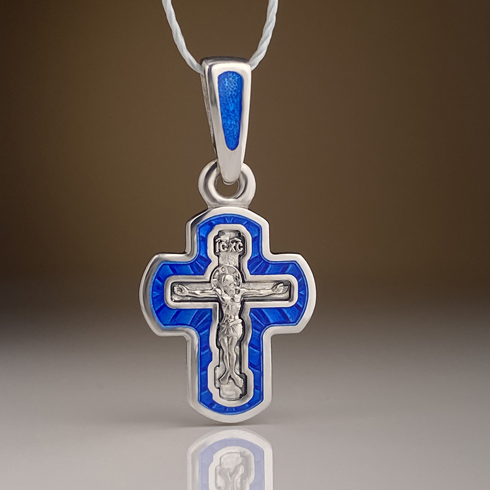 Детский крестик «КЭ28»ср оттенки синего