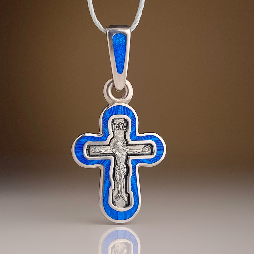 Детский крестик «КРЭ27»ср оттенки синего