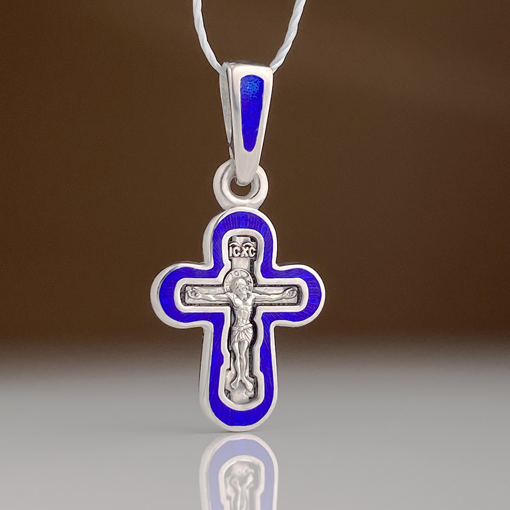 Детский крестик «КРЭ27»ср оттенки синего