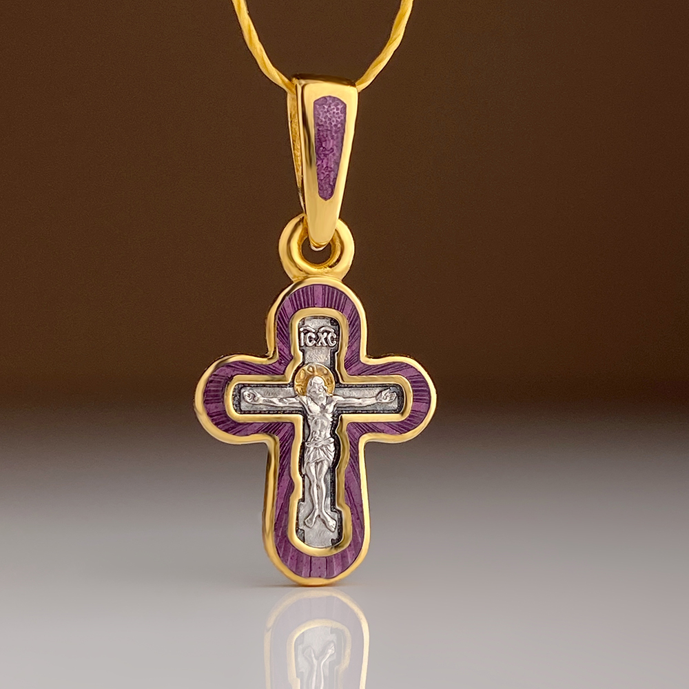 Детский крестик «КРЭ27»сз оттенки сиреневого