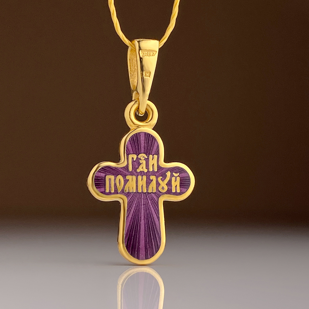 Детский крестик «КРЭ27»сз оттенки сиреневого