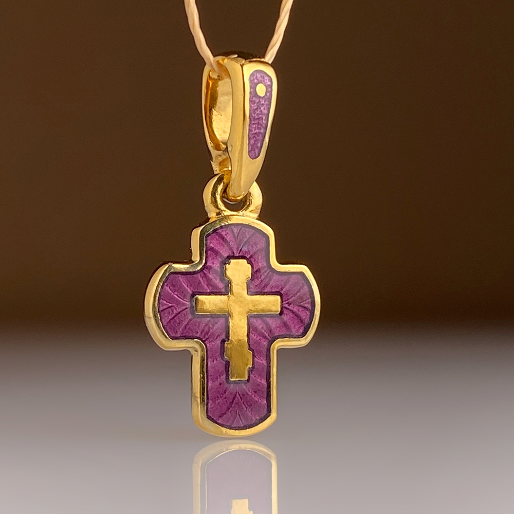 Детский крестик модель «КЭ12» фиолетовый