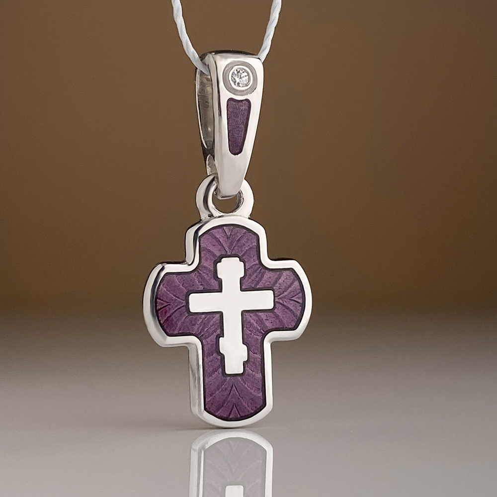 Детский крестик модель «КЭ12» с фианитом