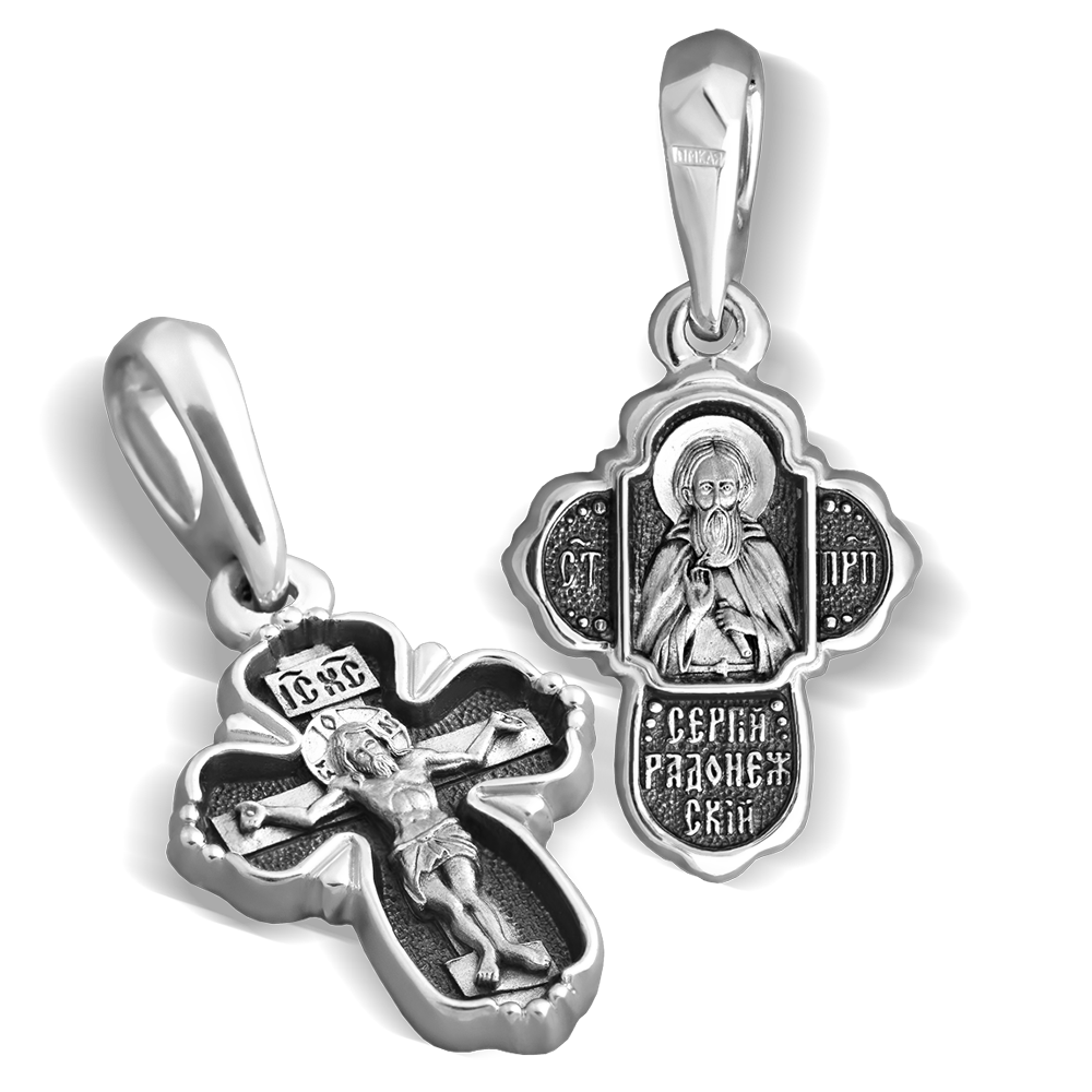 Детский крестик «Сергий Радонежский» серебро
