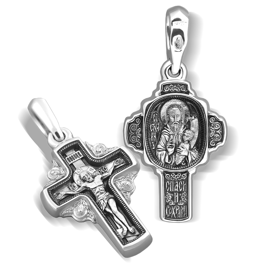 Детский крестик «Св. Стилиан» серебро