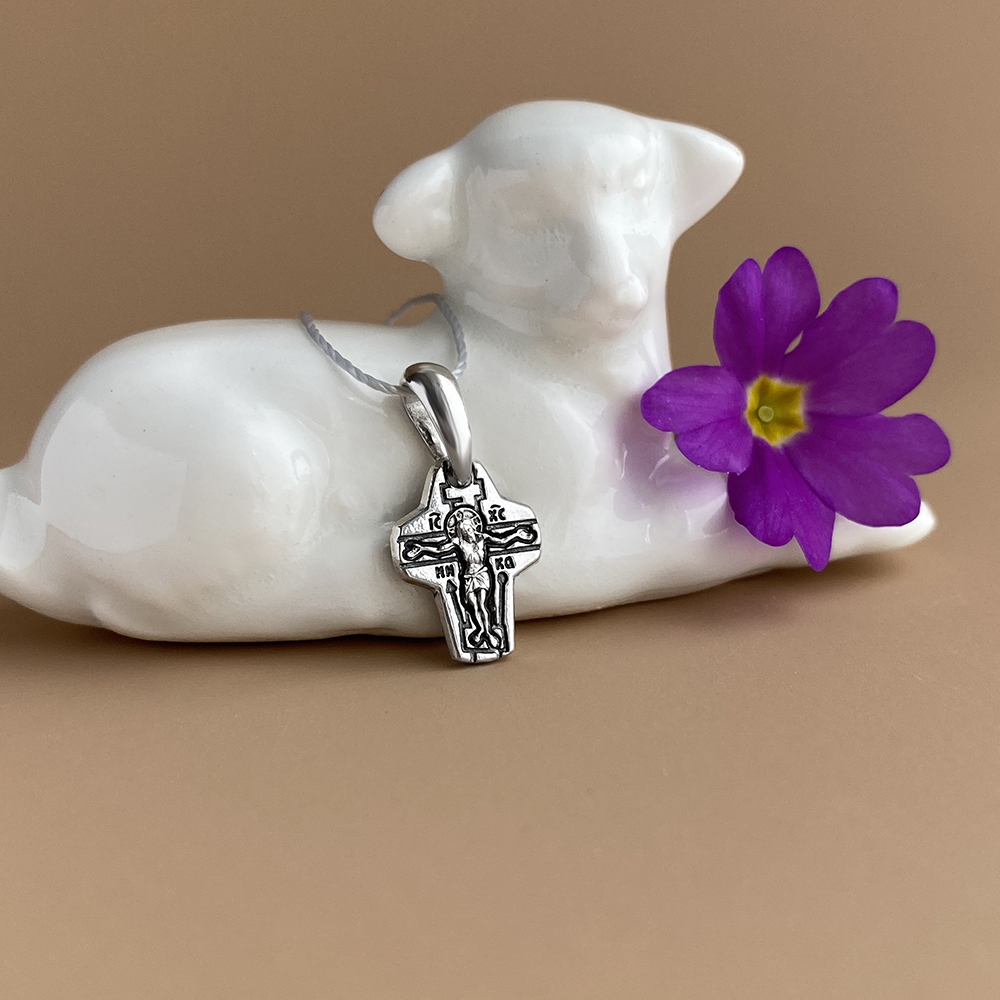 Детский крестик для крещения младенцев «КР 057 с» серебро