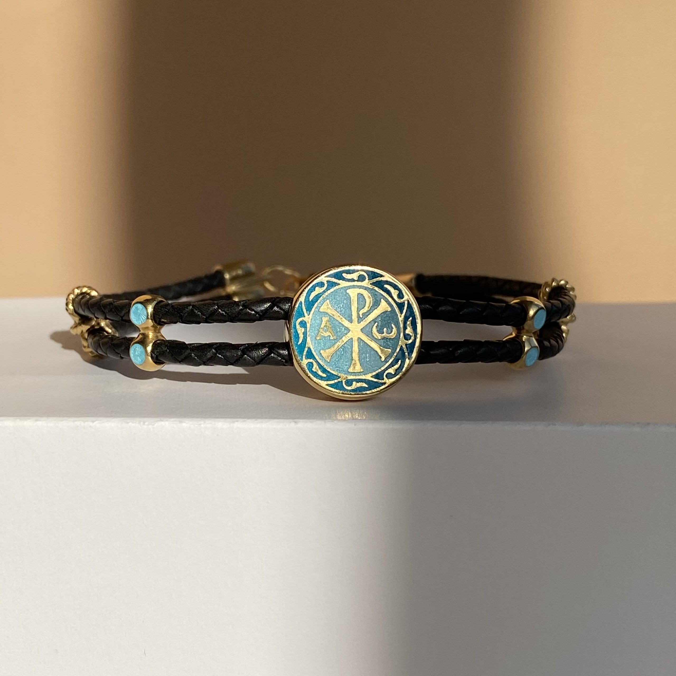 Православный браслет с горячей эмалью «Хризма» Б05