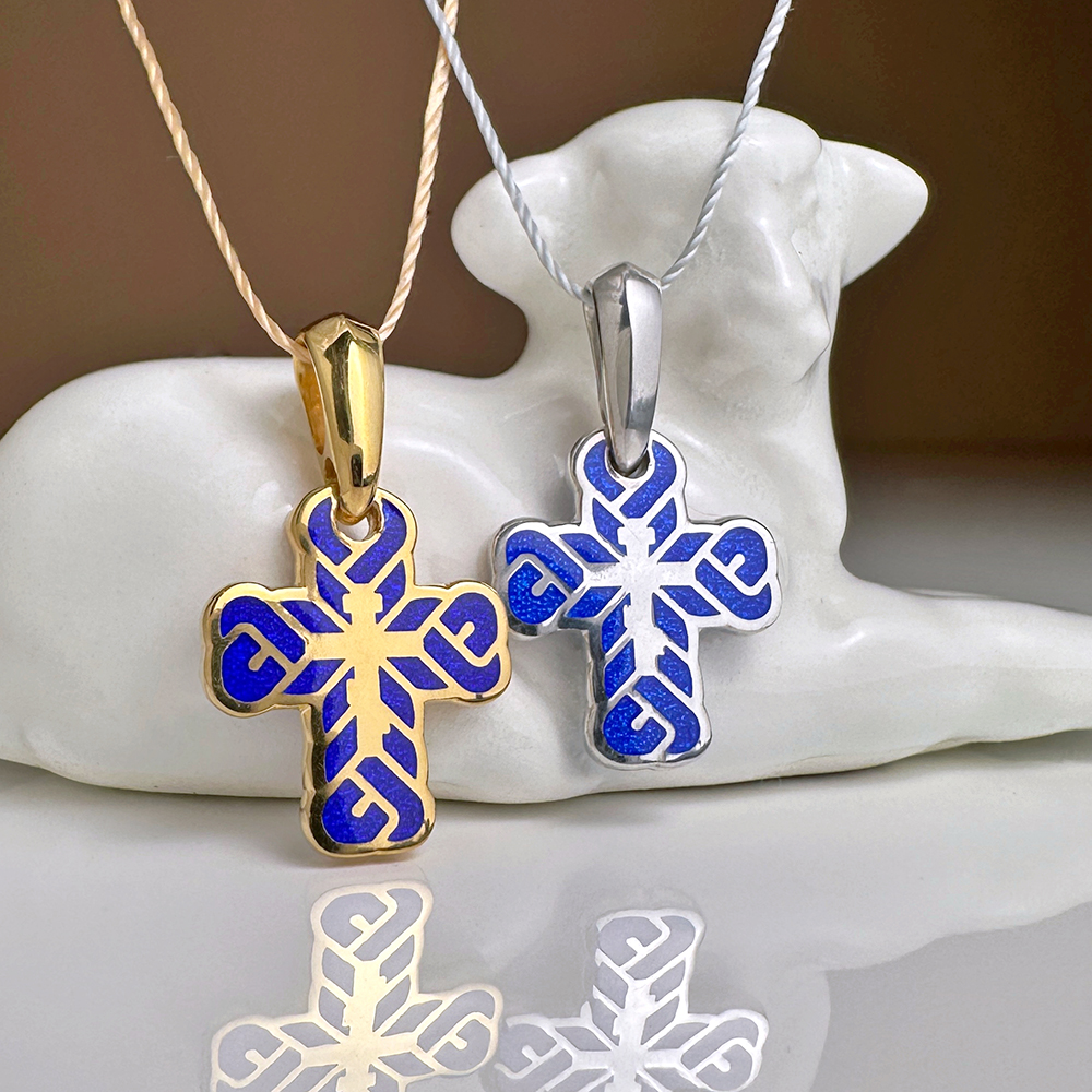 Детский крестик «КЭ16» серебро/золочение