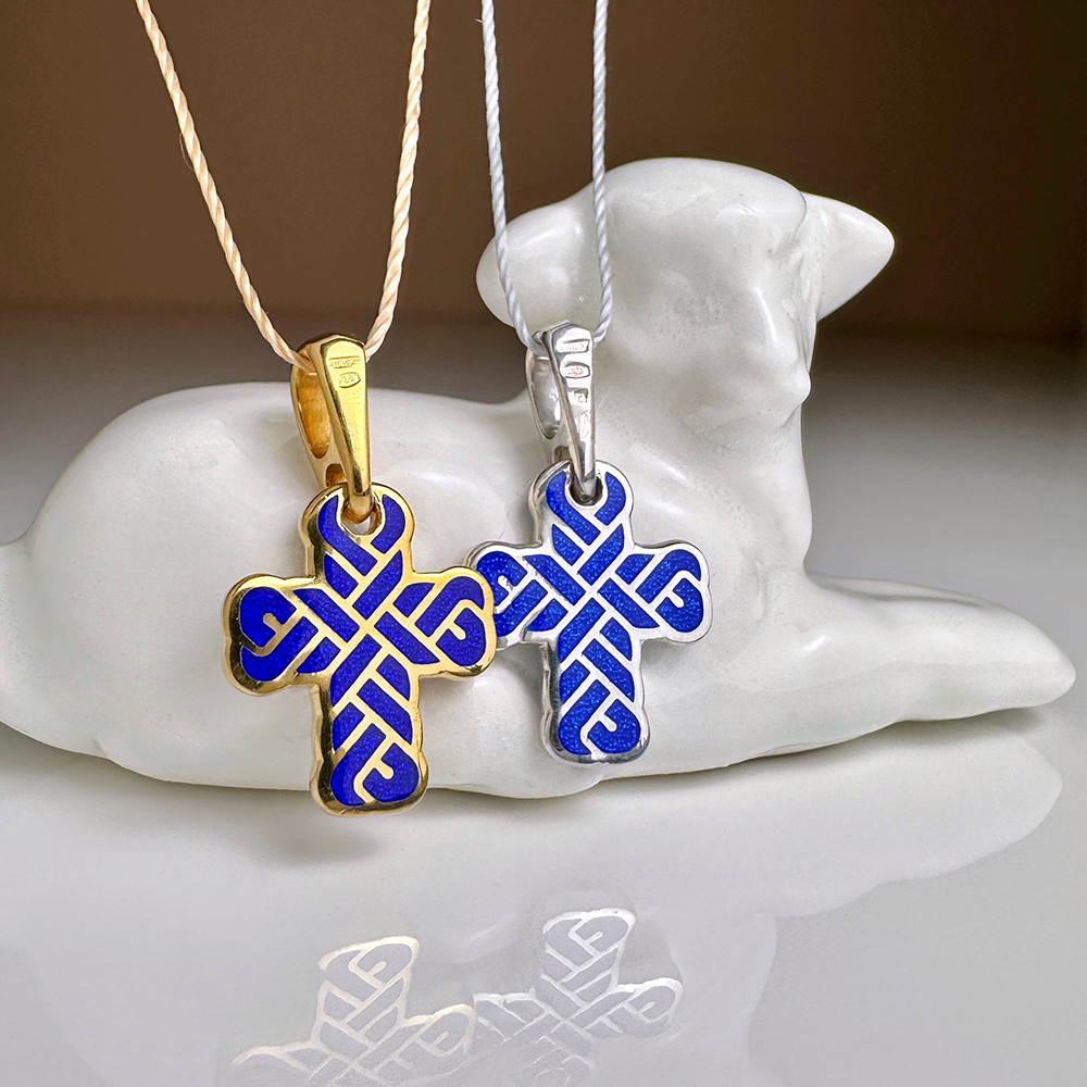 Детский крестик «КЭ16» серебро/золочение