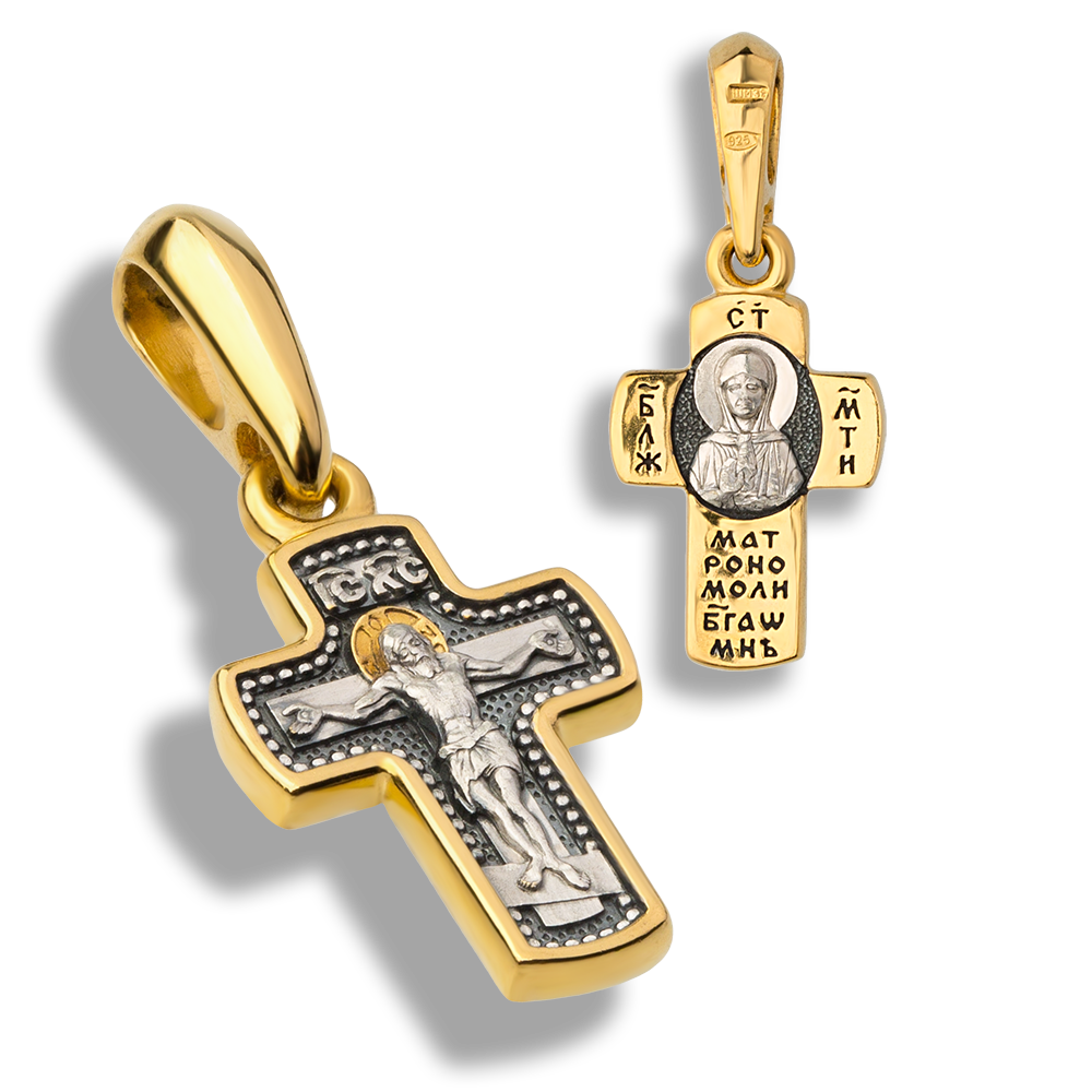 Детский крестик со св блаженной Матроной КР084сз