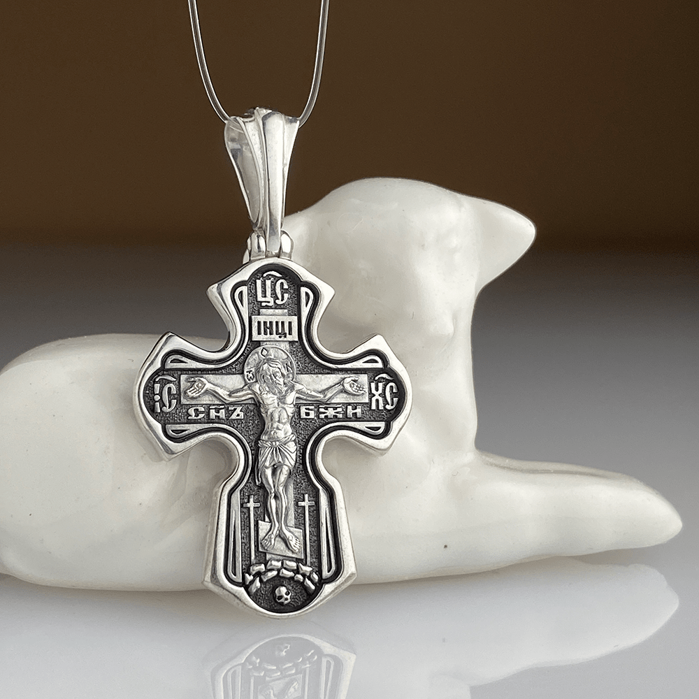 Нательный крест «Cв. блгв. князь Олег Брянский» серебро