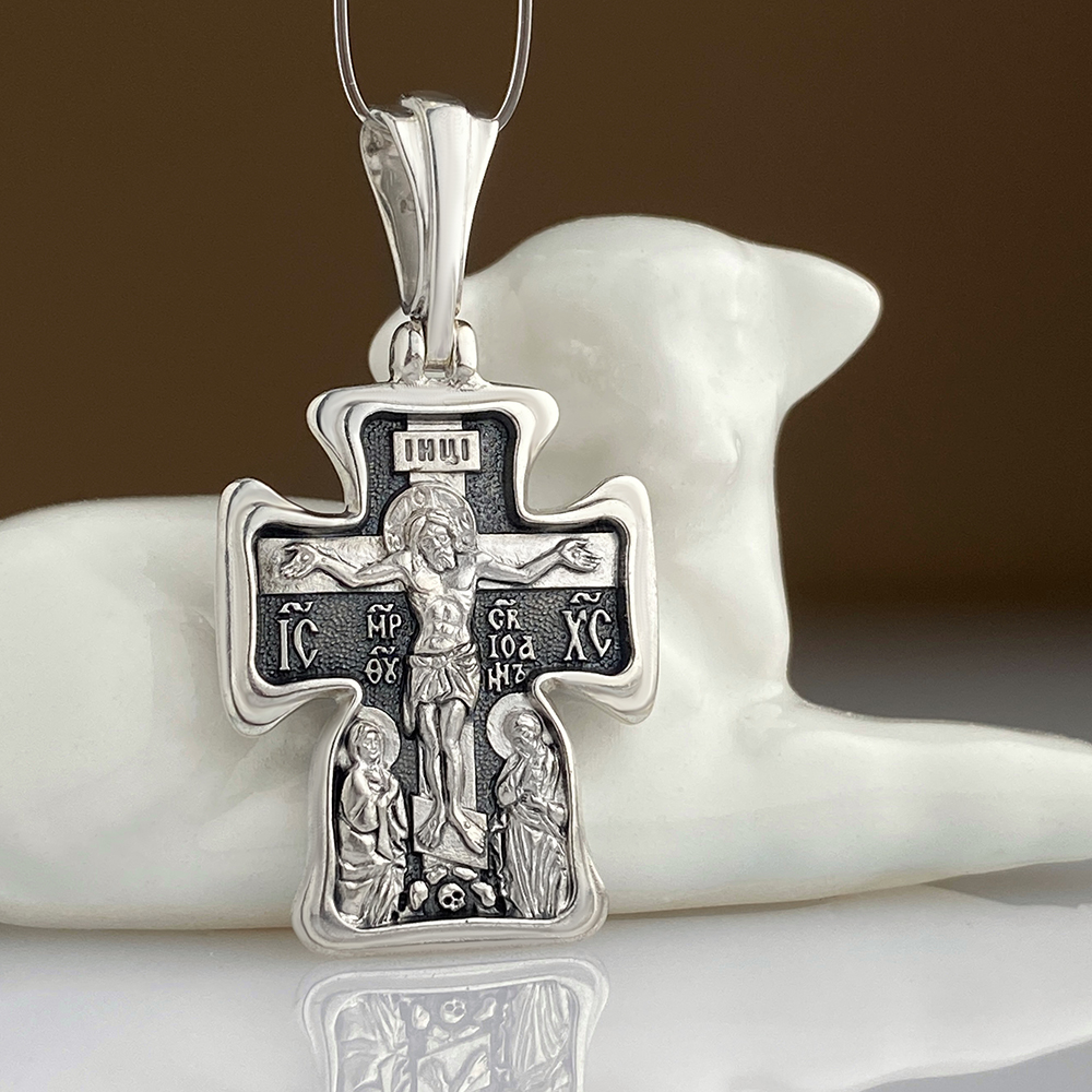 Нательный крест для мужчин «Прп. Максим Грек» серебро