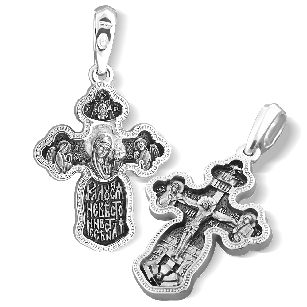 Нательный крест «Казанская Б.М.» КР28 серебро