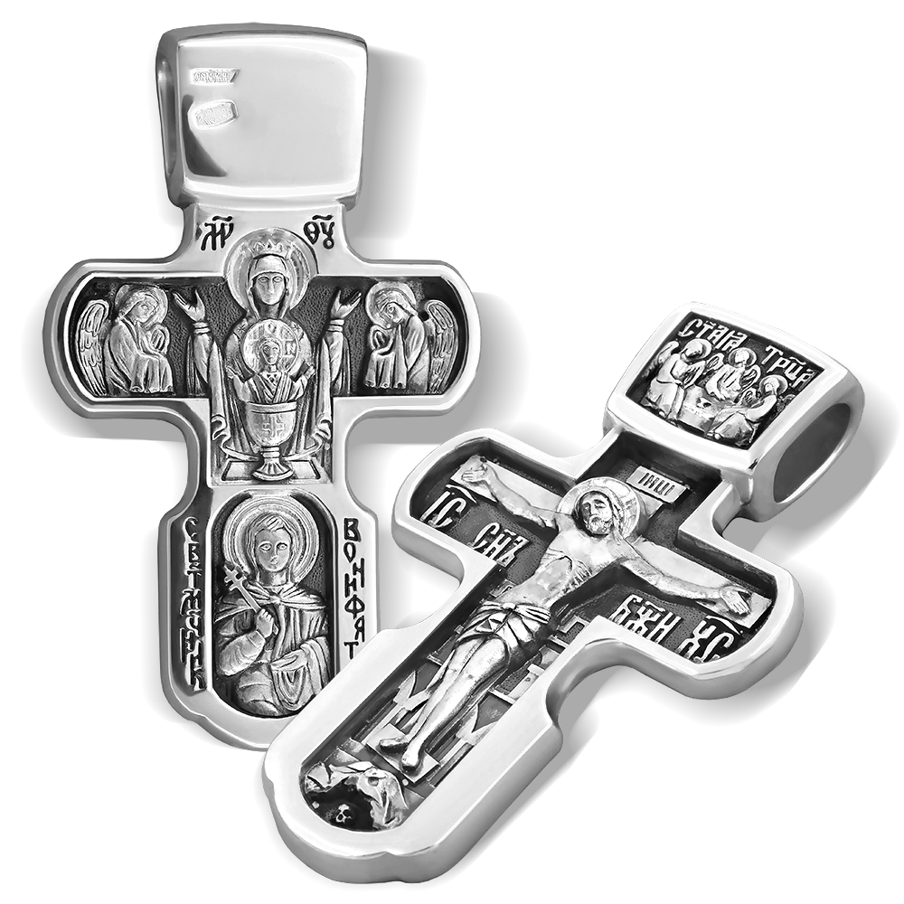 Нательный крест «Неупиваемая чаша» КР19 серебро