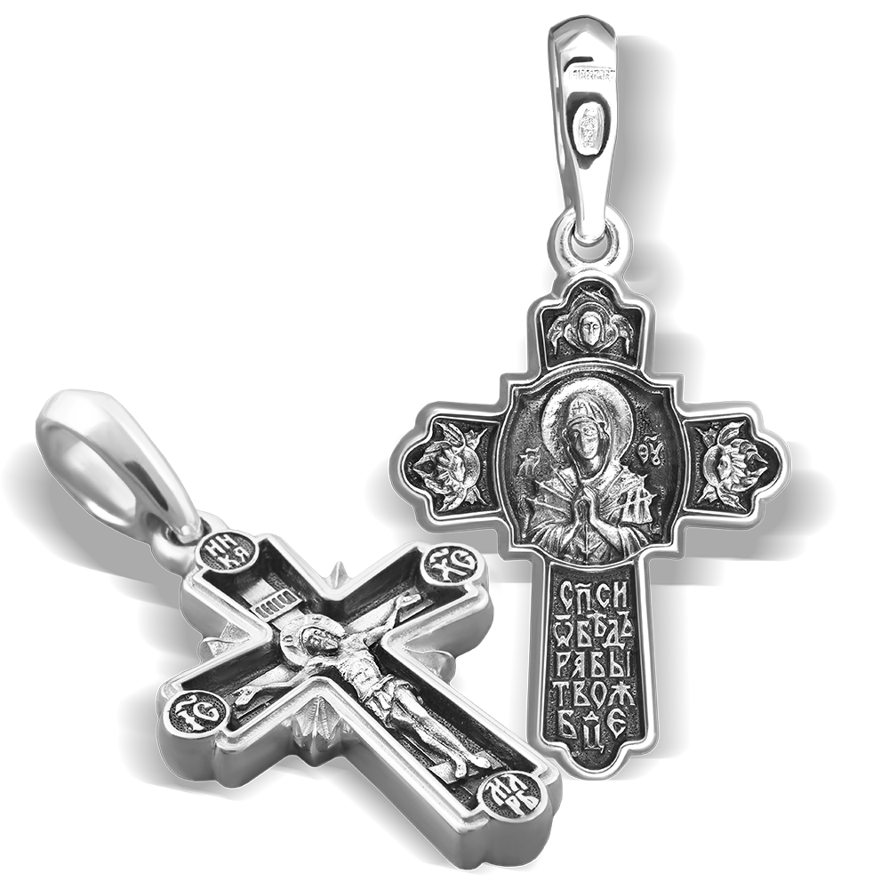 Нательный крест «Семистрельная» серебро