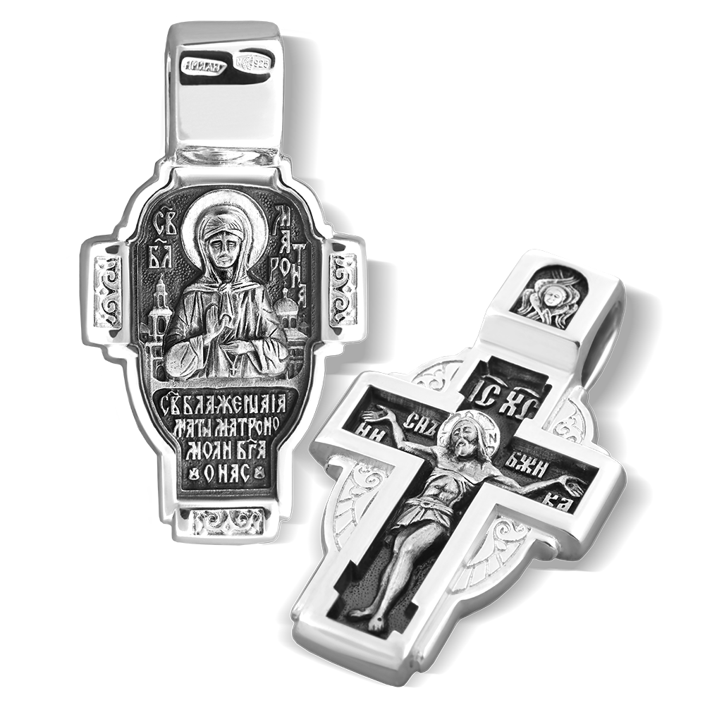 Нательный крест «святая Матрона» (поясная) КР27 серебро