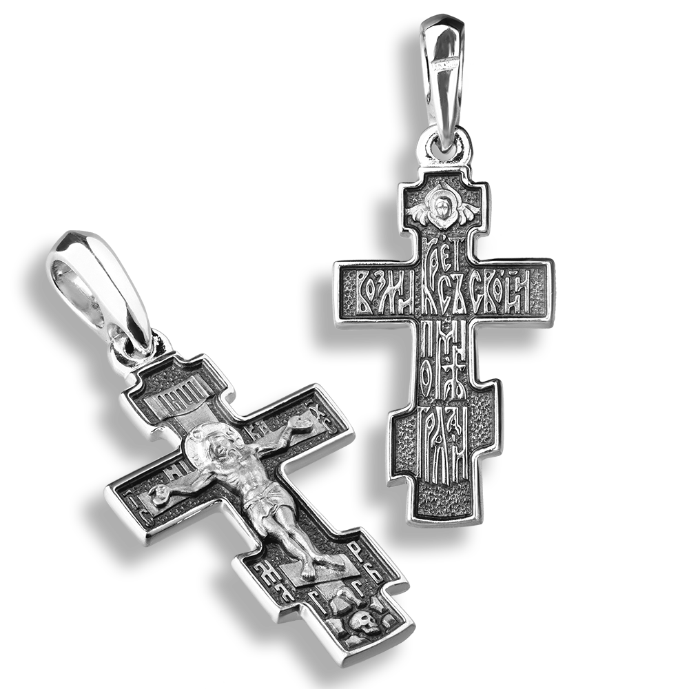 Нательный крест «Осьмиконечный» КР 076с серебро