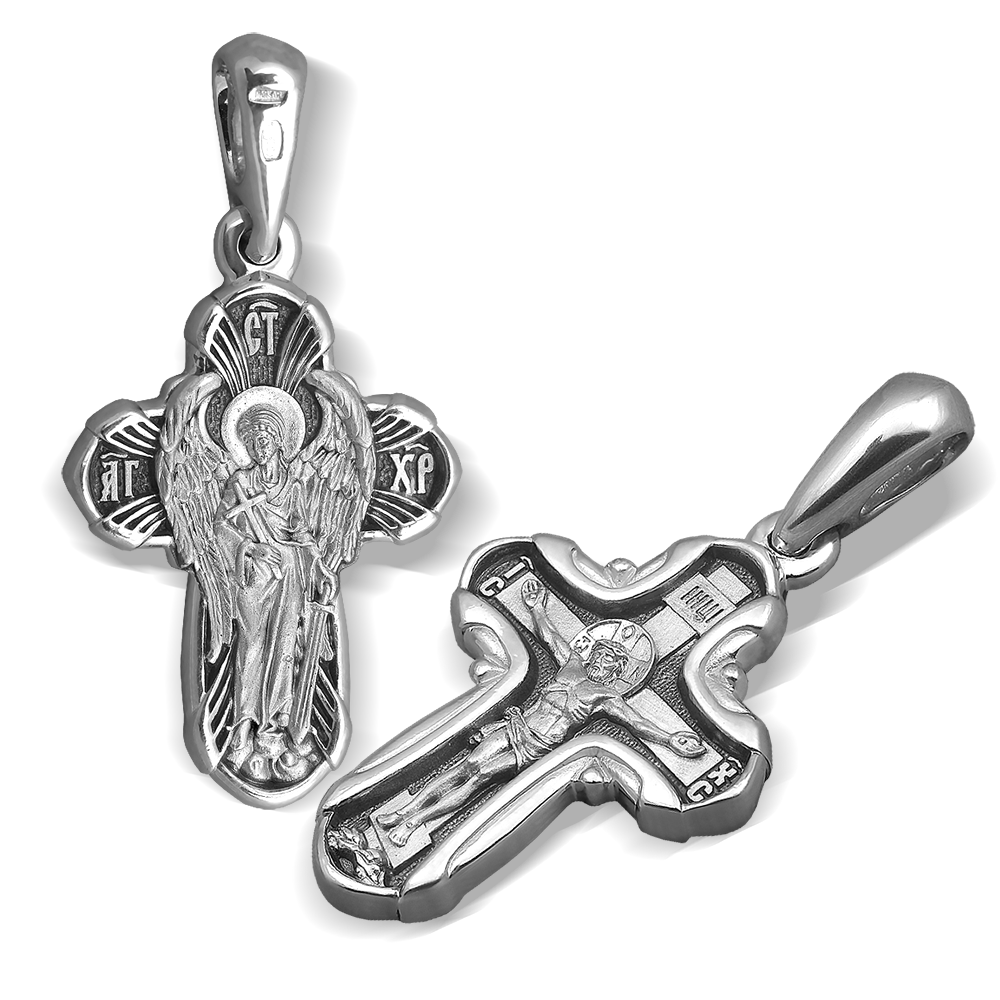 Нательный крест «Ангел Хранитель» КР048 серебро