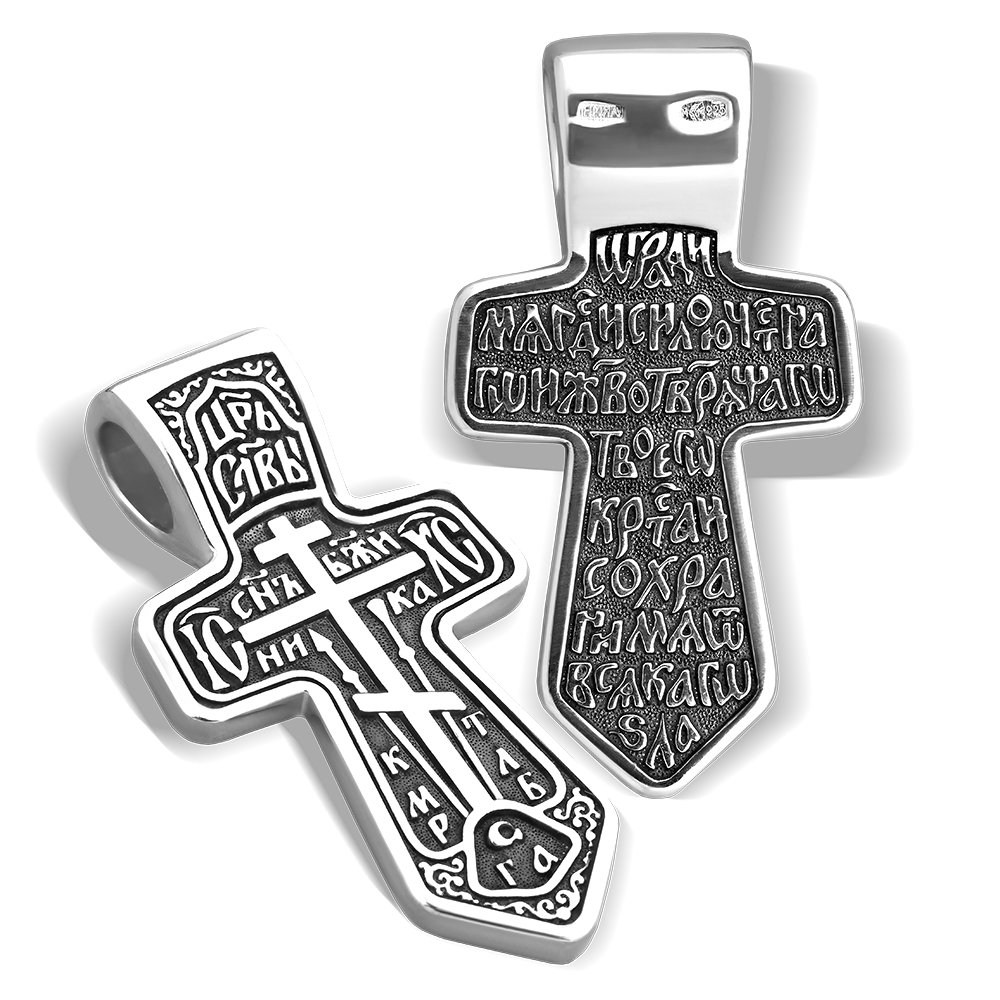 Нательный крестик без распятия «Муромский» КР18 серебро