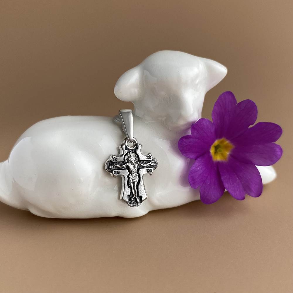 Детский крестик для крещения младенцев «КР 055 с» серебро