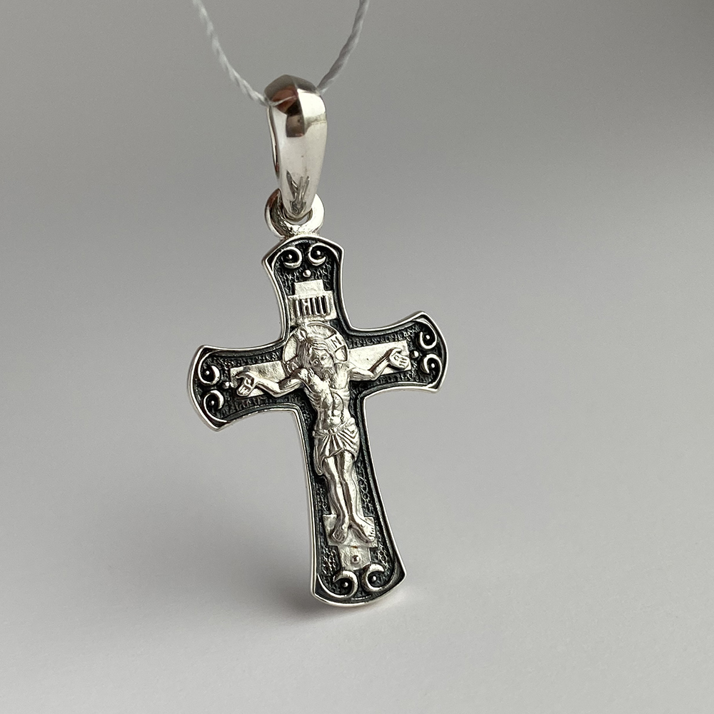 Нательный крестильный крестик «Распятие Христово» КР069с серебро
