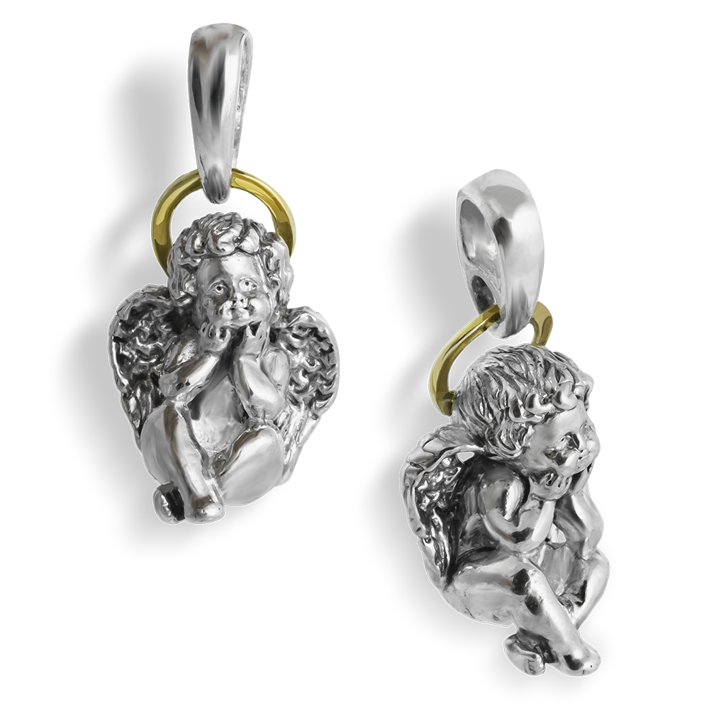 Кулон «Ангелок» серебро/золочение