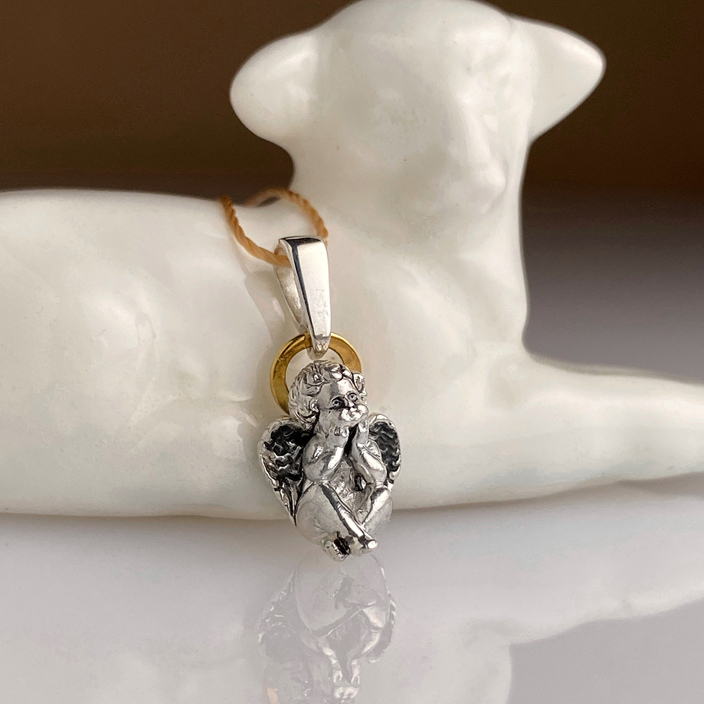 Кулон «Ангелок» серебро/золочение